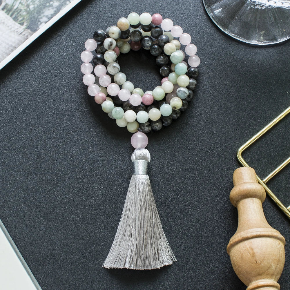 Amazonite & Rose Quartz Mala Set