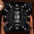 Altar Cloth Black Moon Phase Tarot Card Tablecloth For Tarot Cards Reading Polyester Wicca Oracle Card Mat Room Home Decor