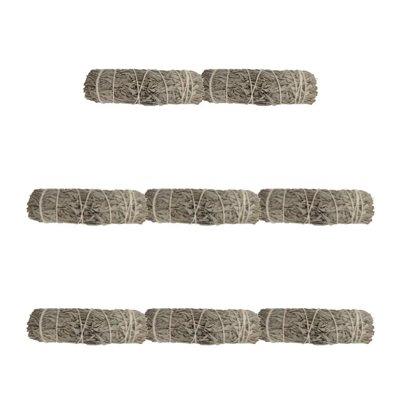 Three bundles of sage on a white background with '8PCS' in red text above.
