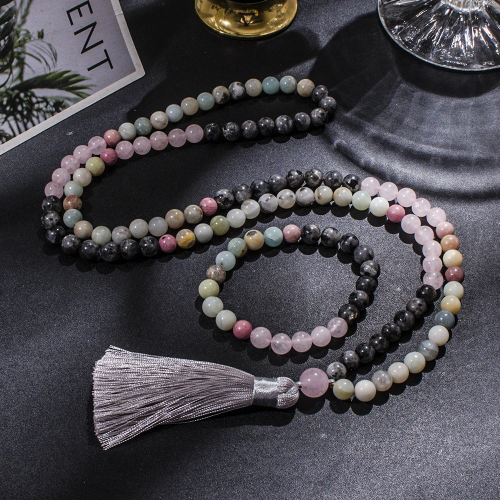 Amazonite & Rose Quartz Mala Set