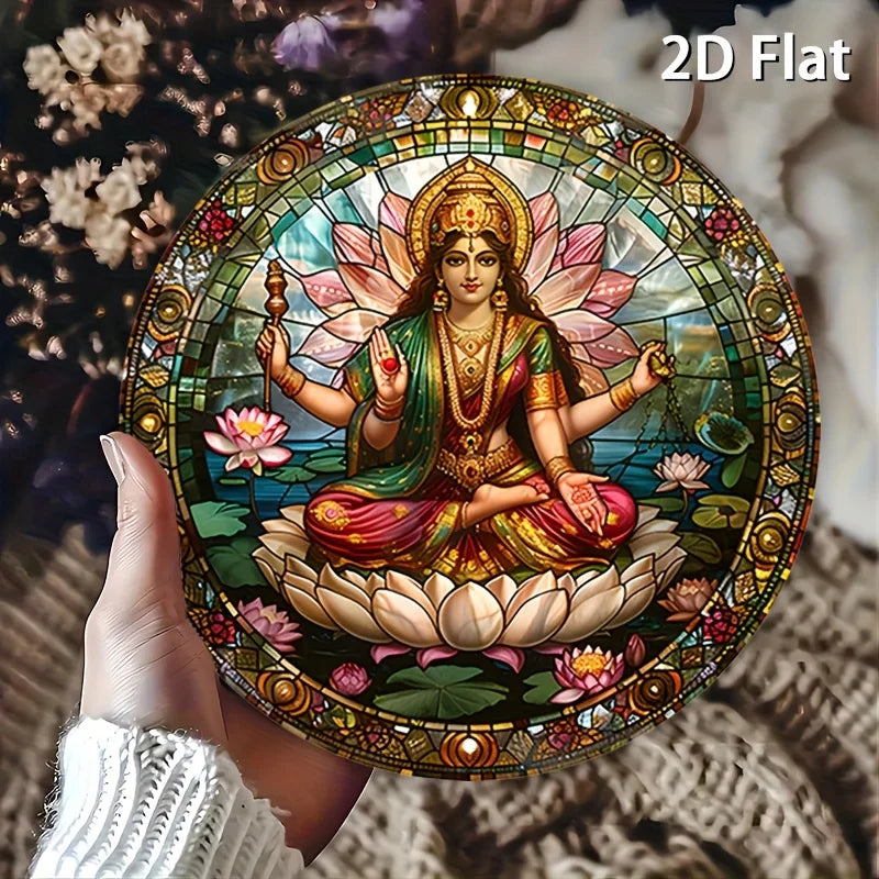 Sacred Goddess Wall Decor – Lotus, Wealth & Divine Energy
