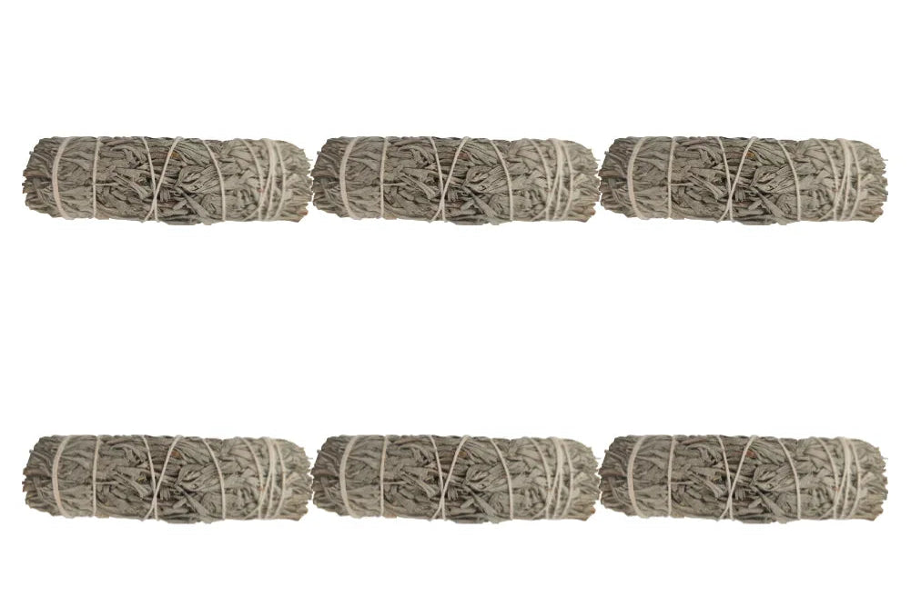 Six bundles of incense sticks with '6PCS' text in red above on a white background