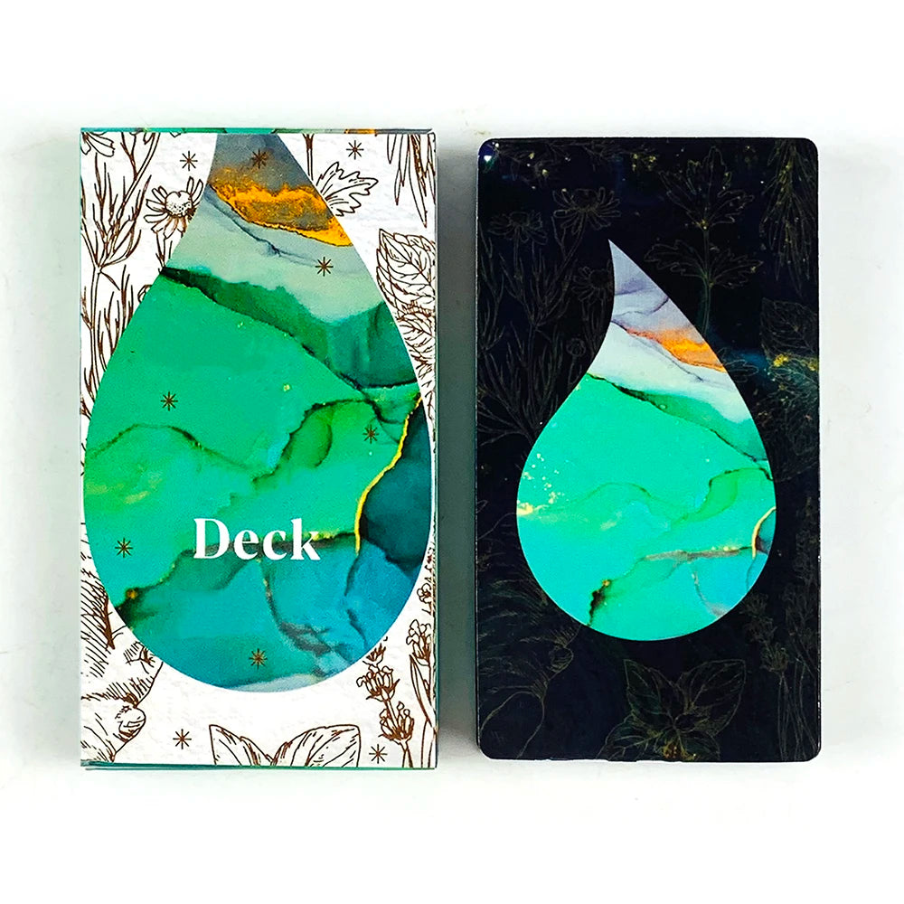 Two card decks with a green and black design on a white background