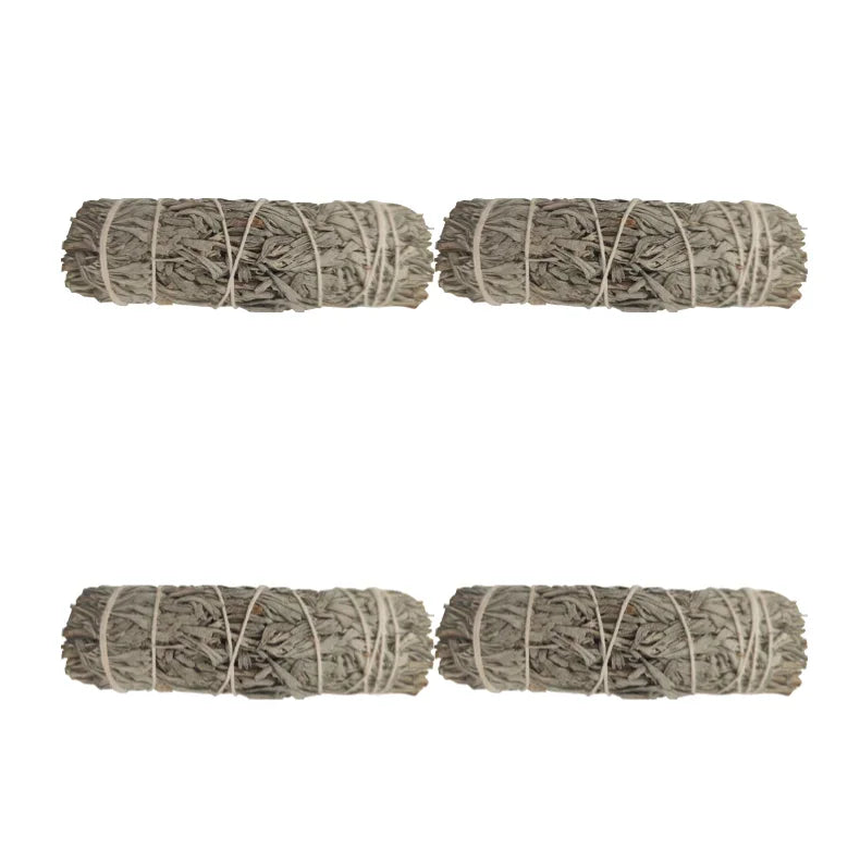 Four bundles of tied sage on a white background with '4PCS' in red text above.