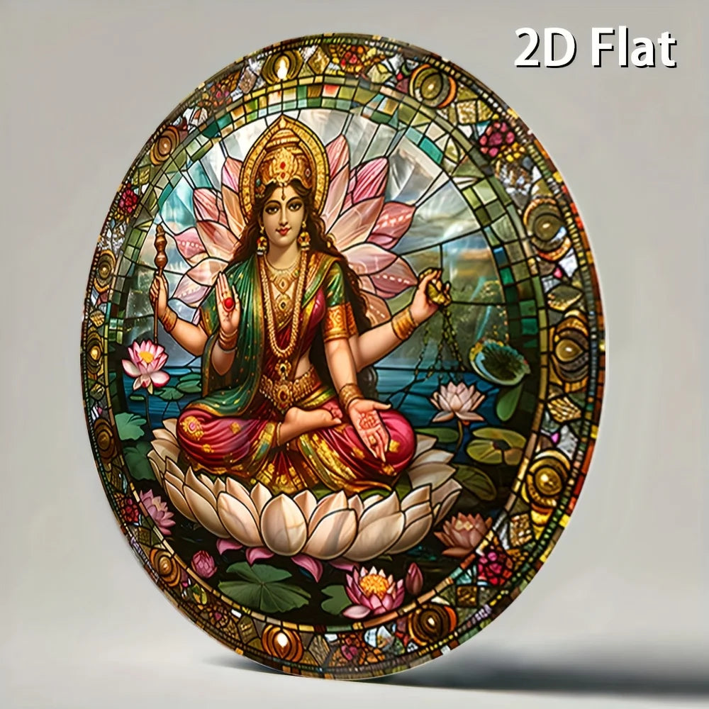 Sacred Goddess Wall Decor – Lotus, Wealth & Divine Energy