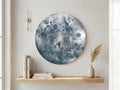 Textured Blue Moon Abstract Circle Artwork | Nordic Calm Acrylic Painting